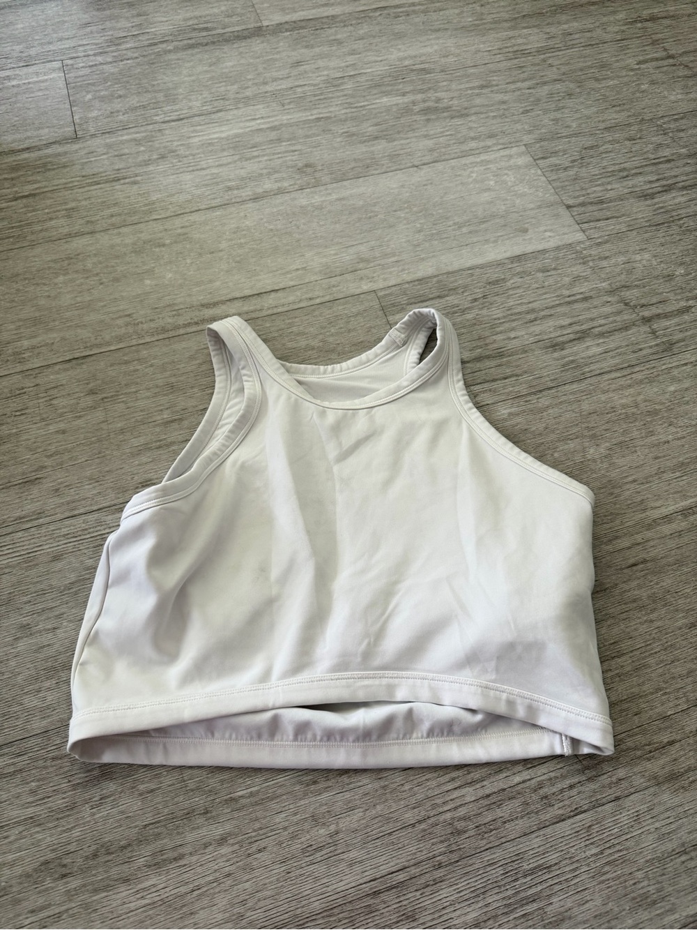 Halara White High-Neck Crop Tank Top